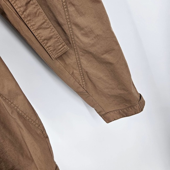Anthropologie Pants Brown Ellie Embroidered Utility Straight Leg Cropped Size 0 - Picture 5 of 8